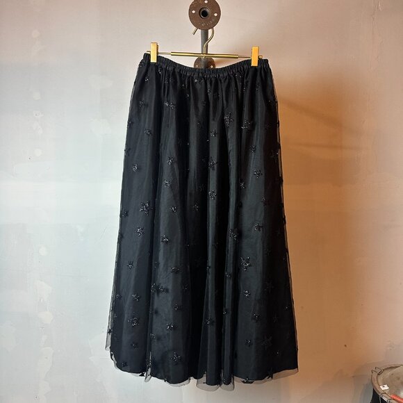 Lirika Matoshi Black Stars in Her Eyes A-Line Skirt - Picture 5 of 15